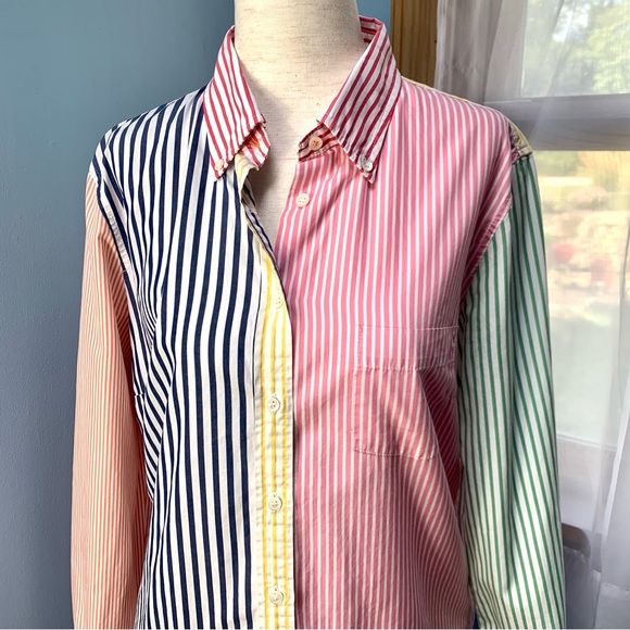 J. Crew Vintage Mixed Stripe Classic Fit Button Down Shirt - Picture 2 of 7